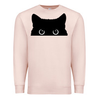 Pale Pink Peeking Cat Premium Sweatshirt - maiPhamDesign