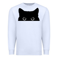 White Peeking Cat Premium Sweatshirt - maiPhamDesign