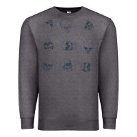 Charcoal Heather Skulls Premium Sweatshirt - maiPhamDesign