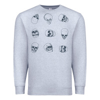 Heather Grey Skulls Premium Sweatshirt - maiPhamDesign