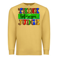 Antique Gold think before you judge Premium Sweatshirt - AdoDesignShop