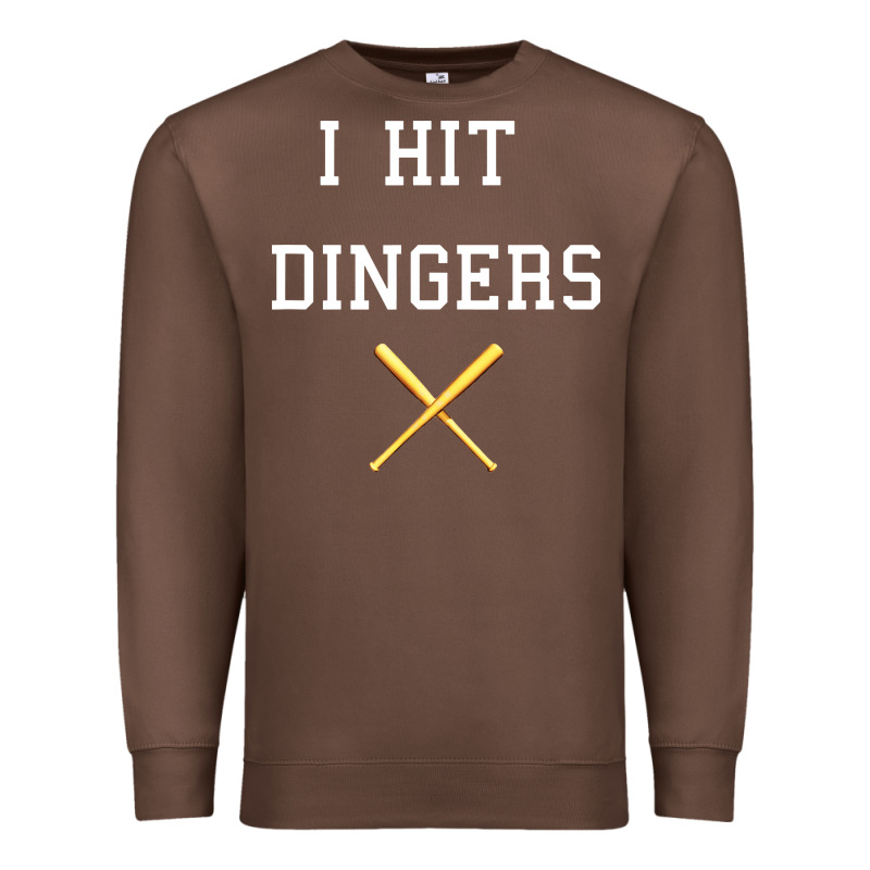 I Hit Dingers Baseball Premium Sweatshirt by maiPhamDesign | Teevron