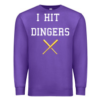Purple i hit dingers baseball Premium Sweatshirt - maiPhamDesign