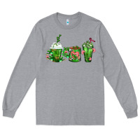 Heather Grey Cactus Lover Cactus Coffee Cups Long Sleeve Tee - FaDigitalArtStudio