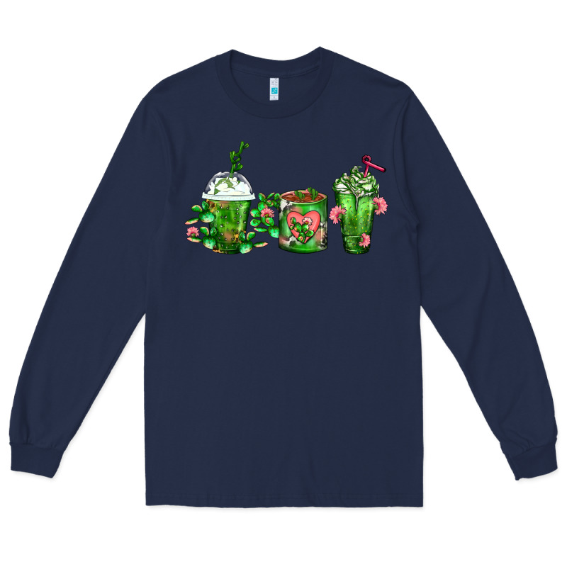 Cactus Lover Cactus Coffee Cups Long Sleeve Tee by FaDigitalArtStudio | Teevron