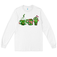 White Cactus Lover Cactus Coffee Cups Long Sleeve Tee - FaDigitalArtStudio