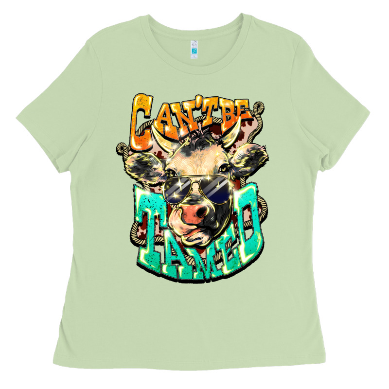Can't Be Tamed Cow Ladies Tee by HowdyJamesFarm | Teevron