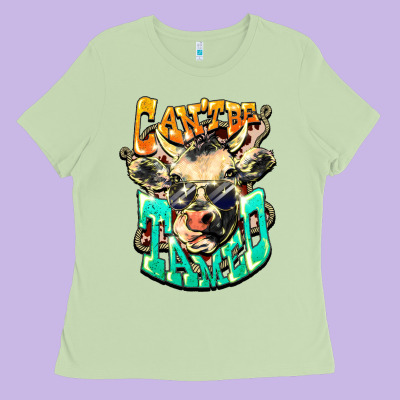 Can't Be Tamed Cow Ladies Tee Designed By Howdyjamesfarm