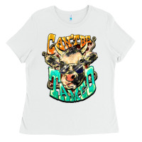 White Can't be tamed cow Ladies Tee - HowdyJamesFarm