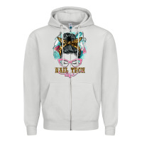 Dove Grey nail tech life messy bun Zipper Hoodie - BarkalooDesign