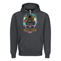 Smoke nail tech life messy bun Zipper Hoodie - BarkalooDesign