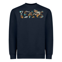 Navy texas sunflower cowhide leopard texas map Heavyweight Sweatshirt - Artiststas