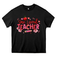 Black one loved teacher afro messy bun Heavy Core Tee - texasbilliewilder