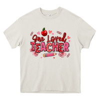 Cream one loved teacher afro messy bun Heavy Core Tee - texasbilliewilder