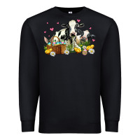 Black easter cows with chicks Premium Sweatshirt - AdoDesignShop