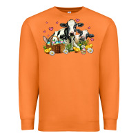Carrot easter cows with chicks Premium Sweatshirt - AdoDesignShop