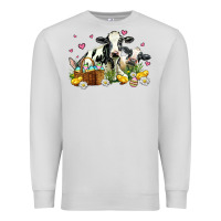 Dove Grey easter cows with chicks Premium Sweatshirt - AdoDesignShop