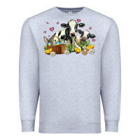 Heather Grey easter cows with chicks Premium Sweatshirt - AdoDesignShop