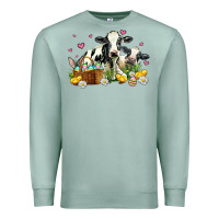 Seafoam easter cows with chicks Premium Sweatshirt - AdoDesignShop