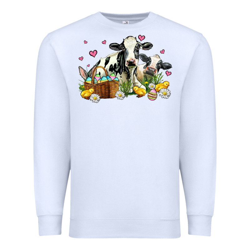 Easter Cows With Chicks Premium Sweatshirt by AdoDesignShop | Teevron