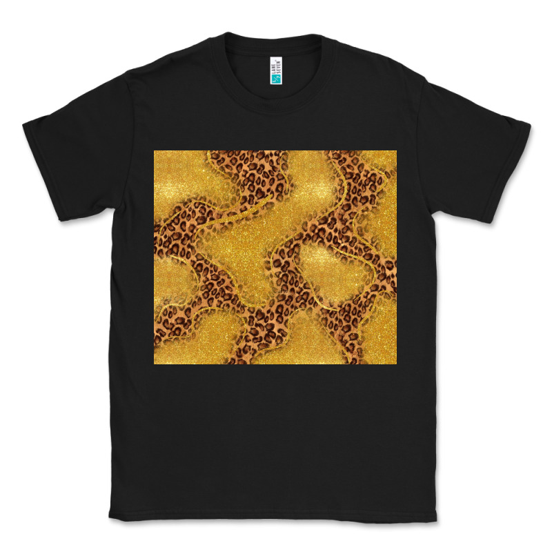 Gold Glitter With Leopard Pattern Classic Tee by TumblerDesignByShophia | Teevron