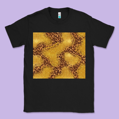 Gold Glitter With Leopard Pattern Classic Tee Designed By Tumblerdesignbyshophia