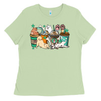 Matcha Dog coffee cups Ladies Tee - HowdyJamesFarm
