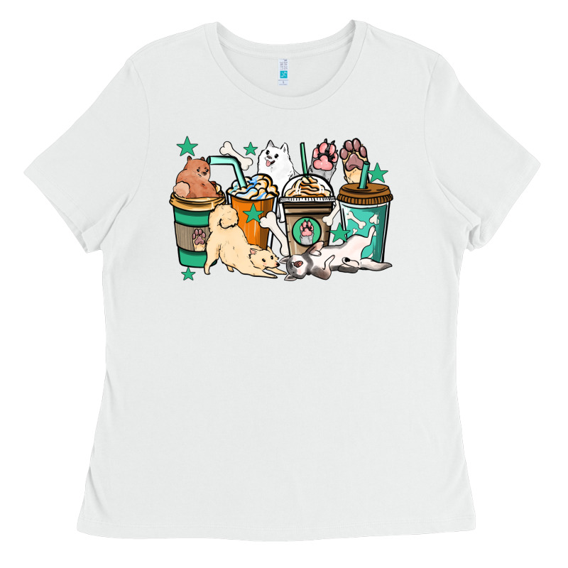 Dog Coffee Cups Ladies Tee by HowdyJamesFarm | Teevron