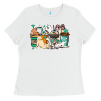 White Dog coffee cups Ladies Tee - HowdyJamesFarm