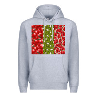 Heather Grey summer fruits Premium Hoodie - CowhideDigitalArt