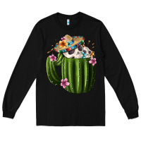 Black Day Of The Dead Mexican Cactus Long Sleeve Tee - FaDigitalArtStudio