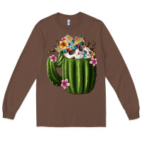Chestnut Day Of The Dead Mexican Cactus Long Sleeve Tee - FaDigitalArtStudio