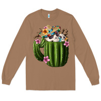 Toasted Coconut Day Of The Dead Mexican Cactus Long Sleeve Tee - FaDigitalArtStudio