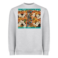 Heather Grey texas sunflower cactus cowhide Heavyweight Sweatshirt - Artiststas