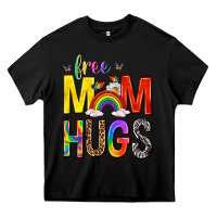 Black Free Mom Hugs with Butterflies Heavy Core Tee - texasbilliewilder