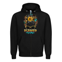 Black blessed mama messy bun Zipper Hoodie - BarkalooDesign