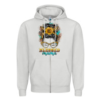 Blessed Mama Messy Bun Zipper Hoodie | Teevron