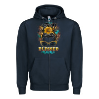 Navy blessed mama messy bun Zipper Hoodie - BarkalooDesign