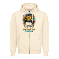 Sandshell blessed mama messy bun Zipper Hoodie - BarkalooDesign