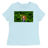 Baby Blue wizard girl and cat Ladies Tee - TumblerDesignByShophia
