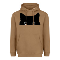 Toasted Coconut Peeking Cat Heavyweight Hoodie - maiPhamDesign