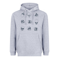 Heather Grey Skulls Heavyweight Hoodie - maiPhamDesign