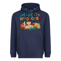 Navy just a girl who loves fall Heavyweight Hoodie - AdoDesignShop