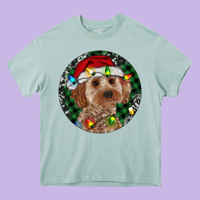 Cockapoo Christmas Heavy Core Tee Designed By Ranaportraitstore