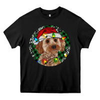 Black Cockapoo Christmas Heavy Core Tee - RanaPortraitStore