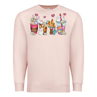 Pale Pink easter coffee cups Premium Sweatshirt - AdoDesignShop