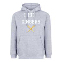 Heather Grey i hit dingers baseball Heavyweight Hoodie - maiPhamDesign