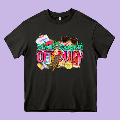 School Counselor Off Duty Heavy Core Tee Designed By Nancycooperartshop