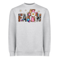 Heather Grey faith cross Heavyweight Sweatshirt - Artiststas