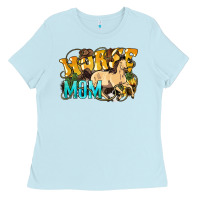 Baby Blue Horse Mom Rope Ladies Tee - HowdyJamesFarm